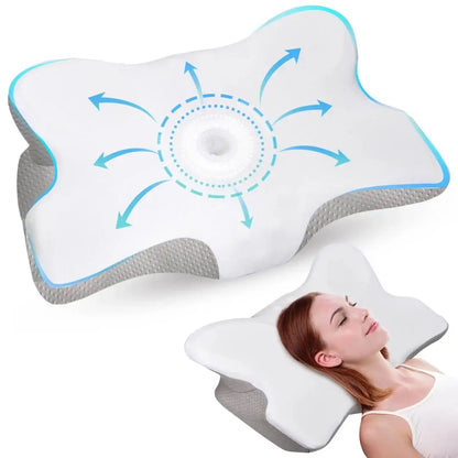 Travesseiro Cervical Borboleta de Espuma Viscoelástica